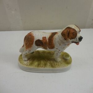 Vintage 1977 Lionstone Sculptured Porcelain Saint Bernard Dog Decanter Limited